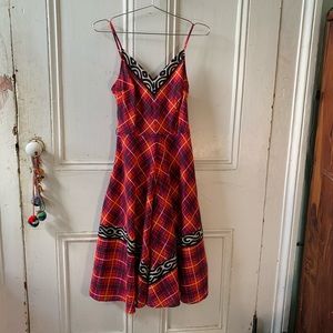 Silk blend plaid dress great for the holidays!